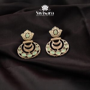 Lotus Aura Mint Stone Earrings