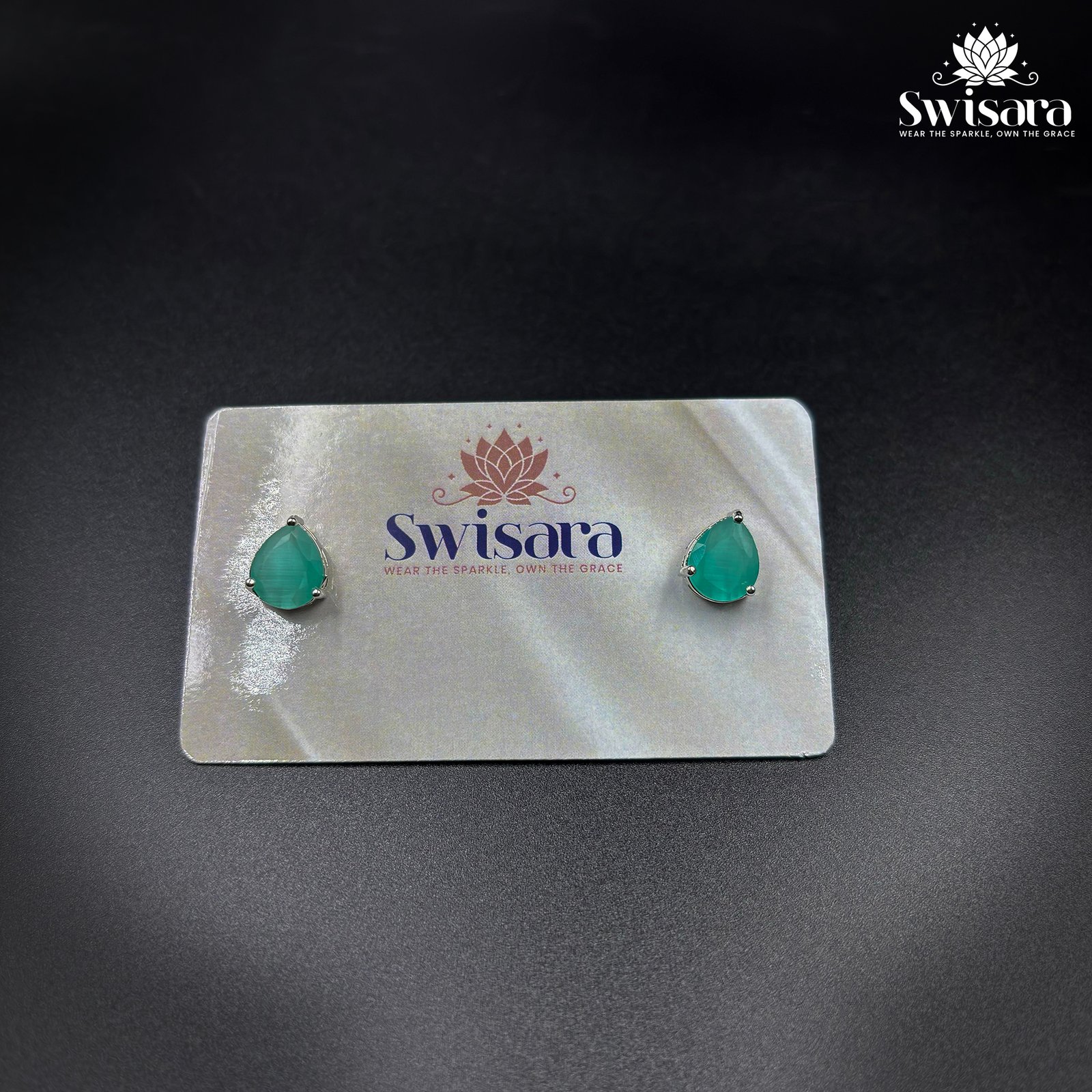 Swisara Teardrop Sparkle Studs - Image 2