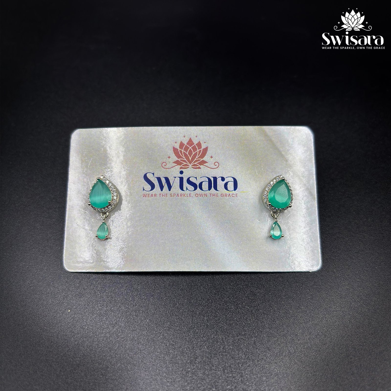 Swisara Crystal Bloom Double-Drop Earrings - Image 3