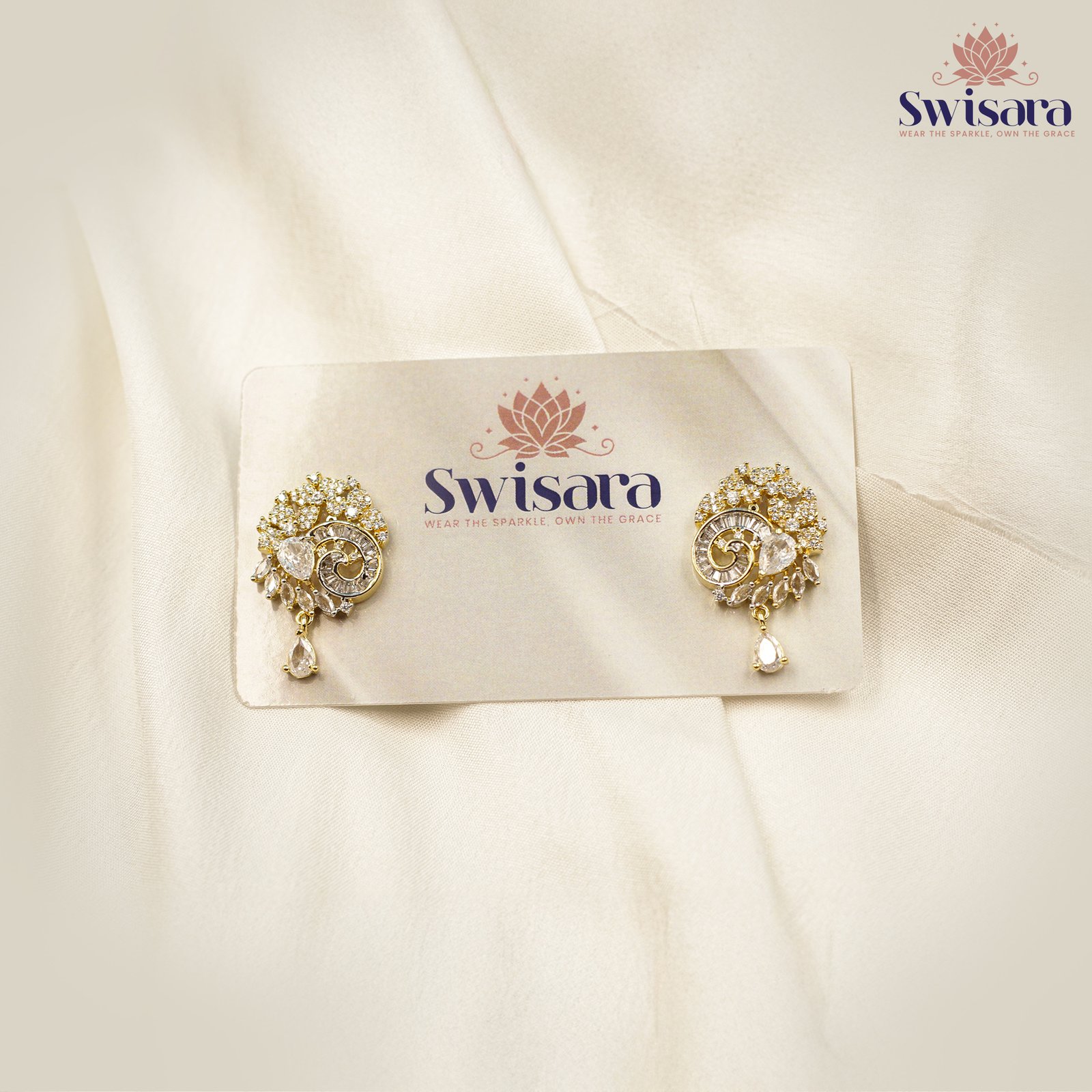 Golden Cascade Drop Earrings – Luxe Bloom - Image 2