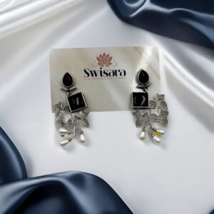 Leaf Pearl Drop Earrings