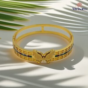Golden Butterfly Mosaic Bangle