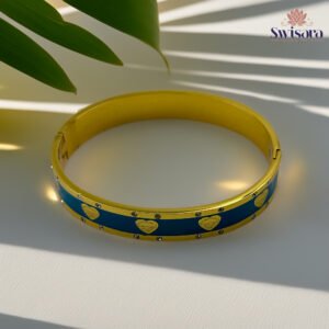 Blue Enamel Heart Emblem Bracelet