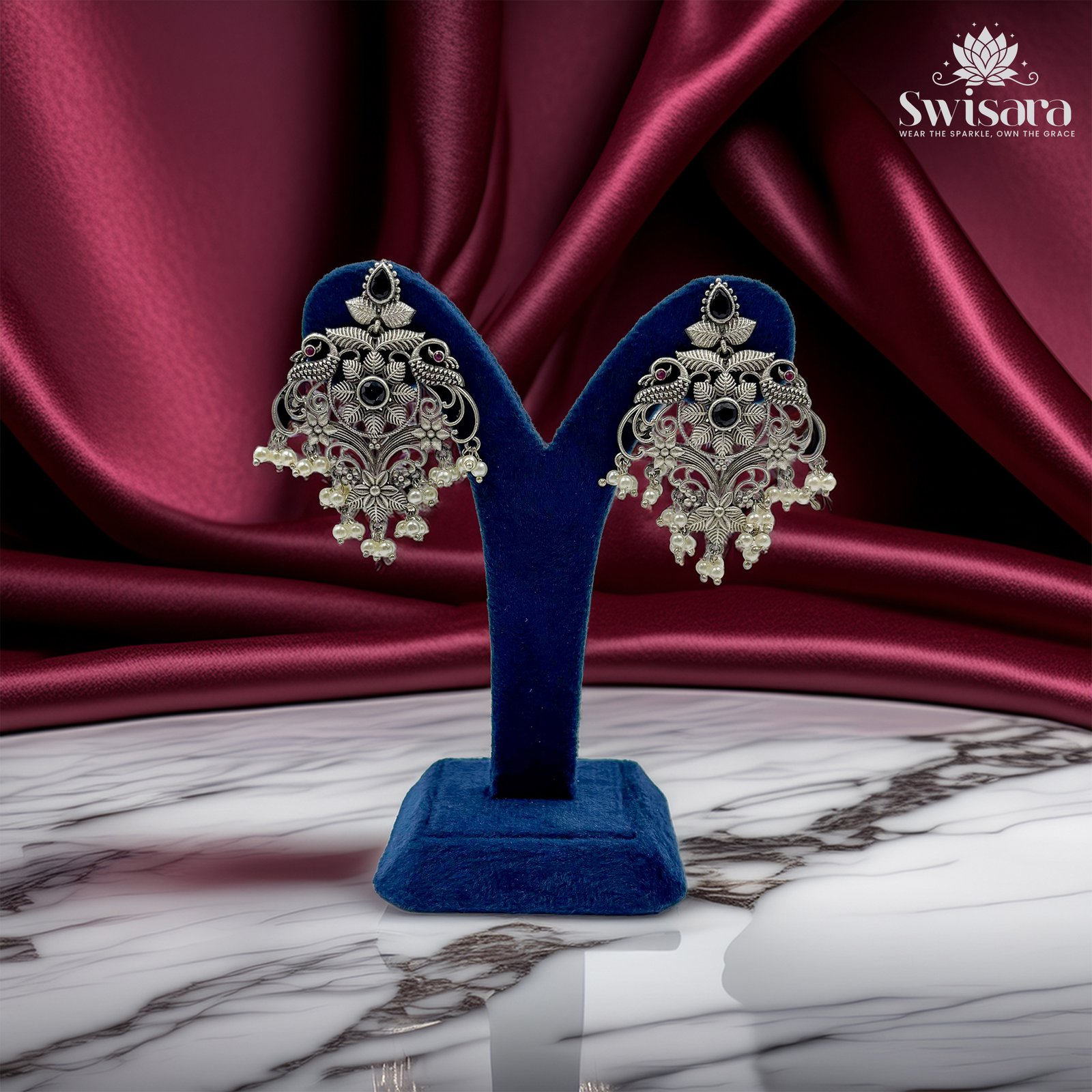 Floral Chandelier Earrings - Image 2